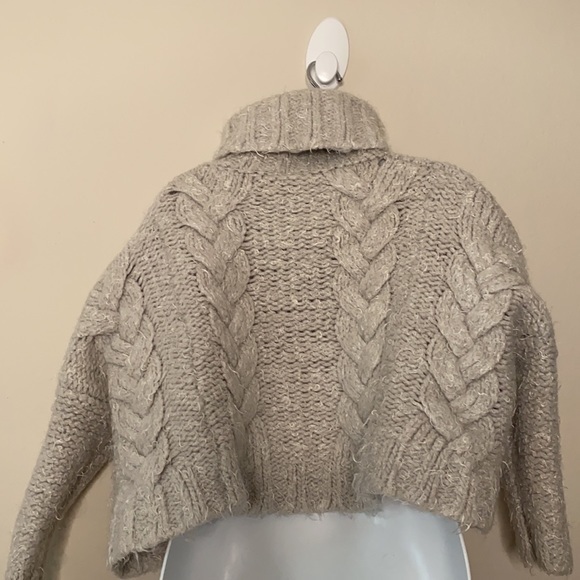 Free People Taupe Chunky, Oversized Sweater - Picture 3 of 10